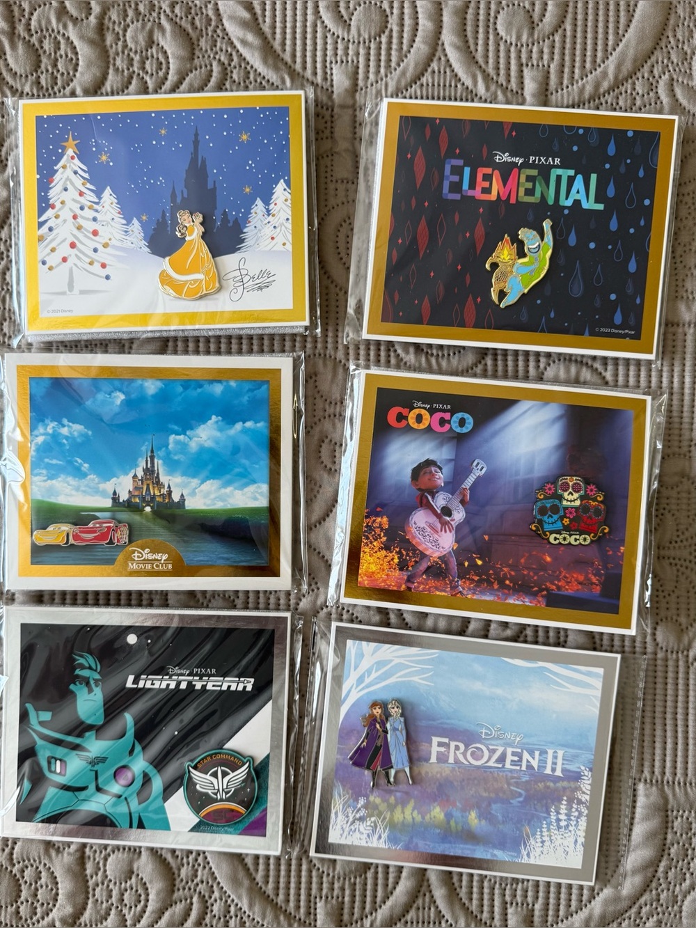 🏰 Disney Movie Club VIP Exclusive Pin Set of 6 w/ Certificates of Authenticity 🏰
